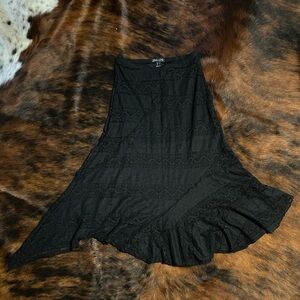 Black Lace A-Line Asymmetric Skirt